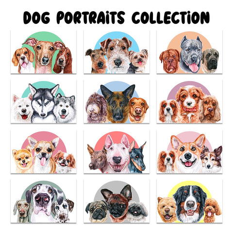 Dog Portrait Collection - Doggos - 4x6 Postcards