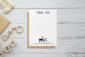 Llama Family Notes - Shower Thank You Cards - Personalized