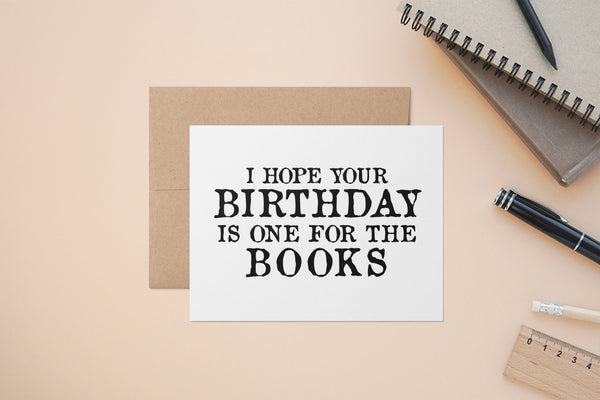 Bookish Cards, Birthday, Anniversary, Congrats, A2 Size Greeting Card