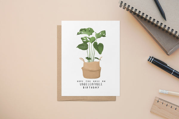 Plants, Birthday, Fun, Unbeleafable, Grow Shawty, A2 Size Greeting Card