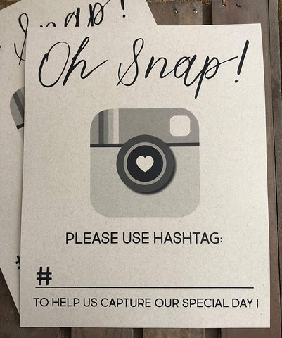 Oh Snap Hashtag Sign - 8x10 PRINT - UNFRAMED - Recycled - Eco Friendly