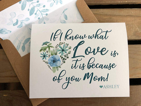 If I knew what Love is, it is because of you Mom - Personalized Greeting Card