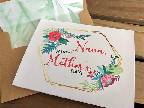 Personalized Mother's Day Greeting Card - Tropical Floral