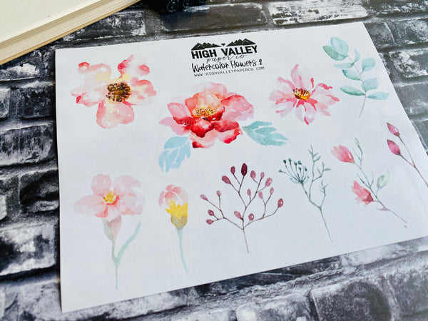 Watercolor Flowers 2 Stickers