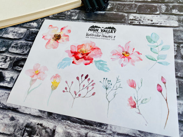 Watercolor Flowers 2 Stickers