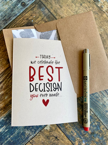 Best Decision you ever made Anniversary - Personalized Greeting Card