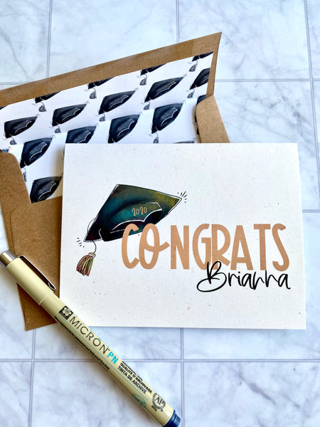 Congrats Grad - Personalized Greeting Card