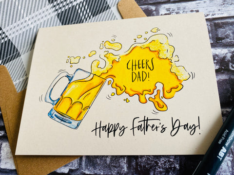 Beer Cheers Dad - Personalized Greeting Card
