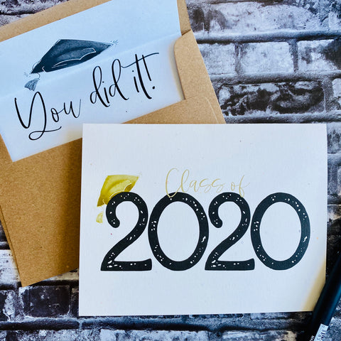 Graduation Year with Money or Gift Card Holder - Personalized Greeting Card