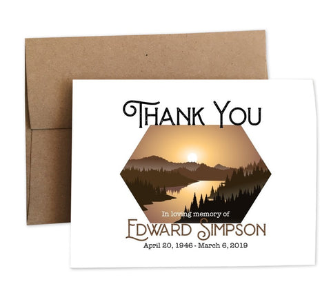 Personalized Funeral Acknowledgement Cards - Cross
