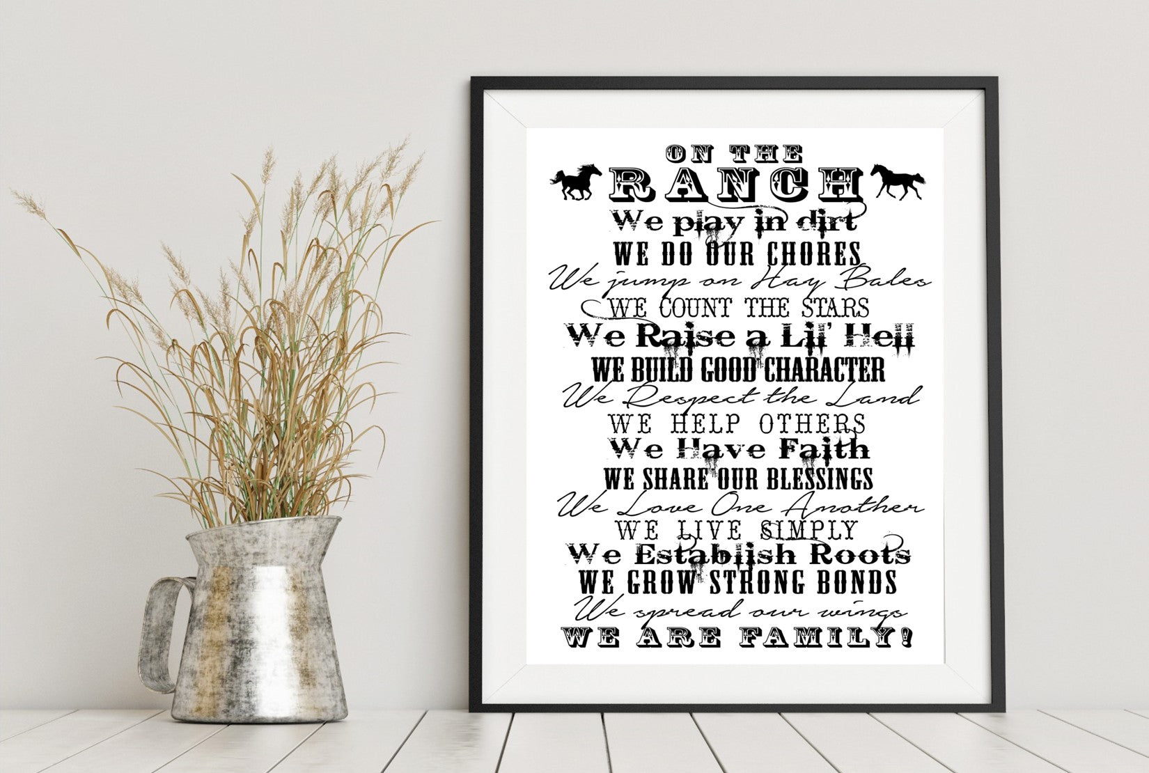 Ranch Farm Sign - What We Live By - Horses - DIGITAL Download Printable FILE