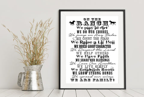 Ranch Farm Sign - What We Live By - Horses - DIGITAL Download Printable FILE