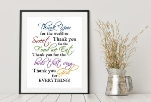 Thank You GOD for Everything - DIGITAL Download Printable FILE