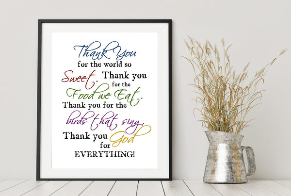 Thank You GOD for Everything - DIGITAL Download Printable FILE