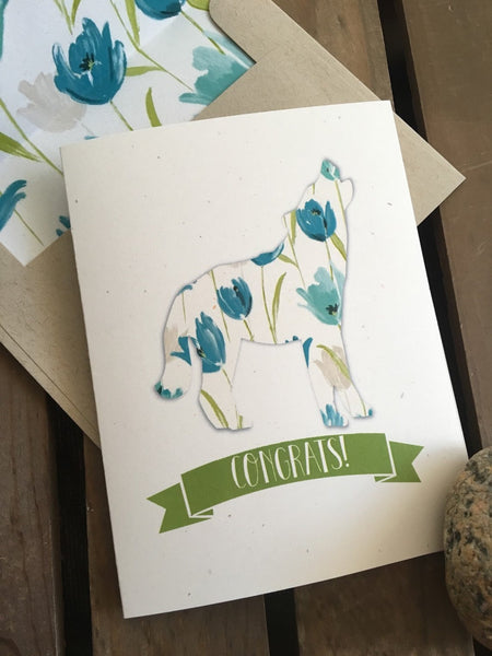 CONGRATS - Wolf Howl Greeting Card
